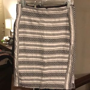 Geometric Jacquard Pencil Skirt